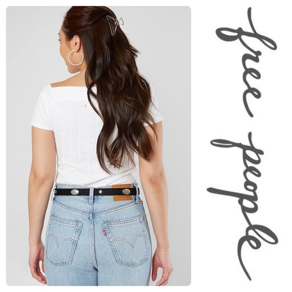 New Free People Ahoy T-Shirt In White - Picture 7 of 8